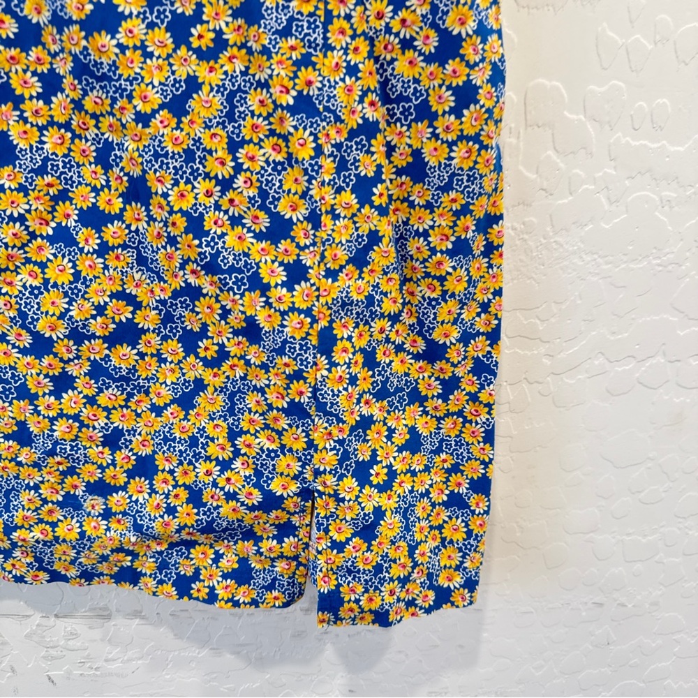 Vintage Y2K 579 Floral Mini Dress Womens XS Blue Yellow Whimsigoth - Picture 4 of 8